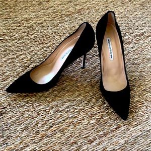 Black Suede Manolo Blahnik Heels